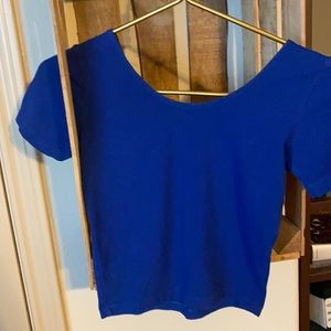 Cobalt blue classic tee crop top